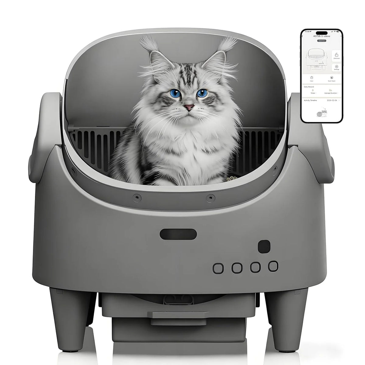 HiMiss Smart Open Automatic Self-Cleaning Cat Litter Box With WiFi Control