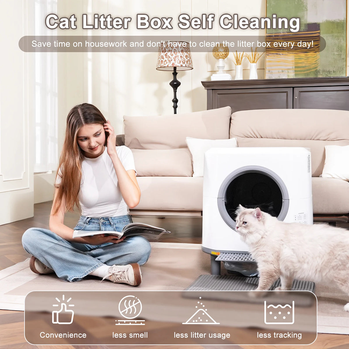 Ellenpent Automatic Self Cleaning Litter Box