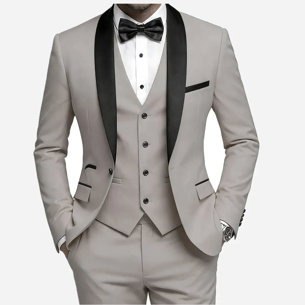 Mens Wedding Best Man Dress Suit Regular Fit Lapel Collar