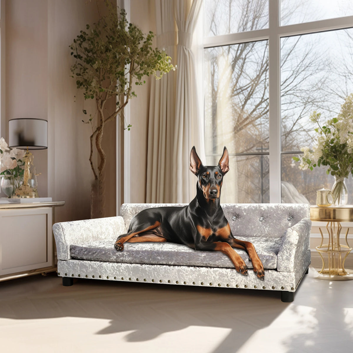 Bingopaw Elevated Dog Sofa Couch With Removable Cushion
