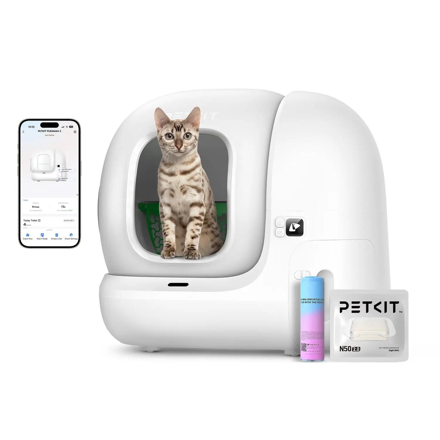 PuraMax Automatic Self Cleaning Cat Litter Box With App Control
