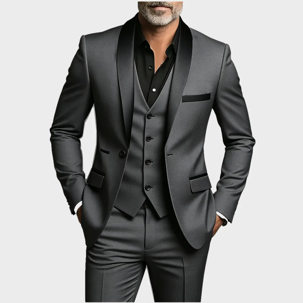 Mens Wedding Best Man Dress Suit Regular Fit Lapel Collar