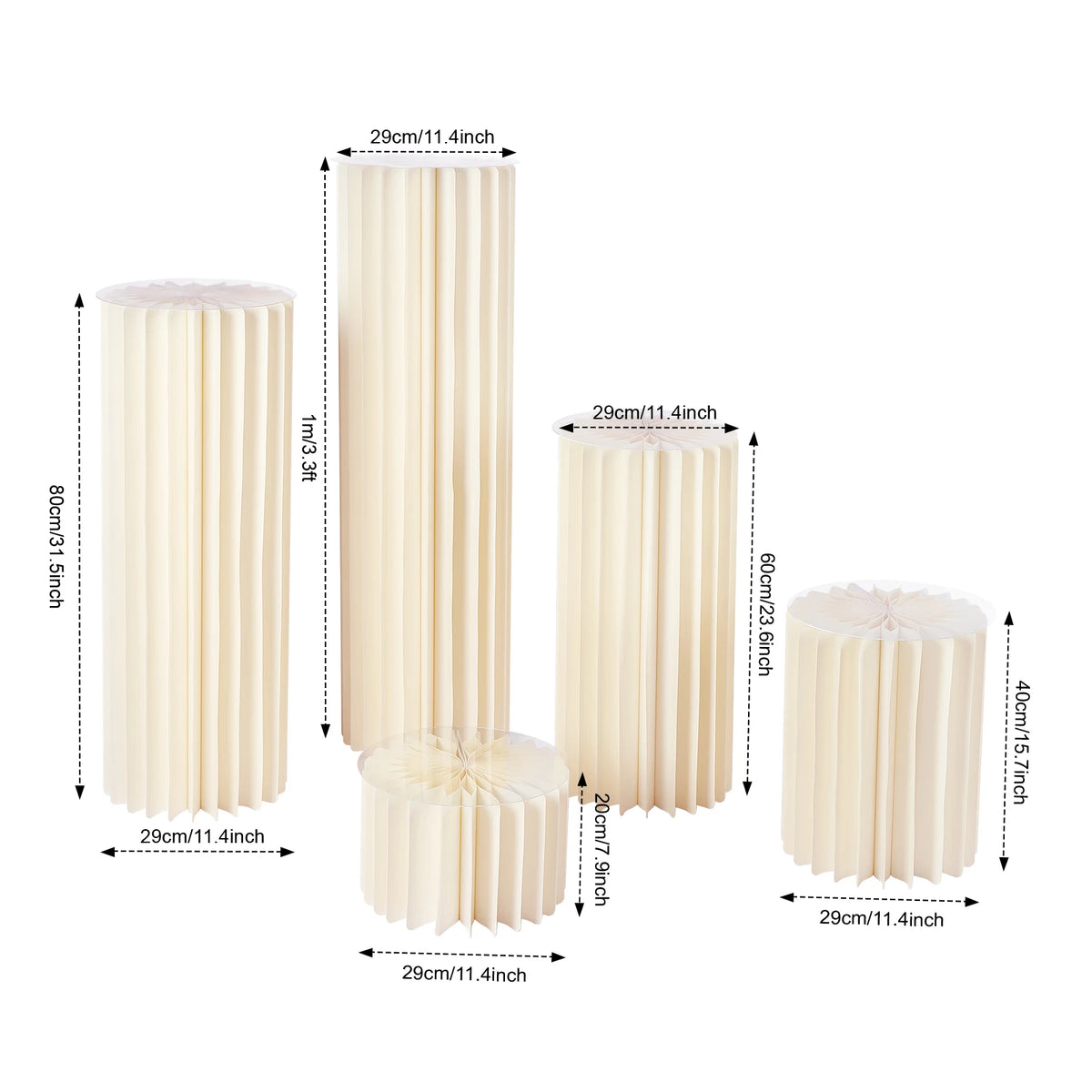 Pack Of 5 Foldable Cardboard Flower Stands For Wedding Centerpieces And Party Display