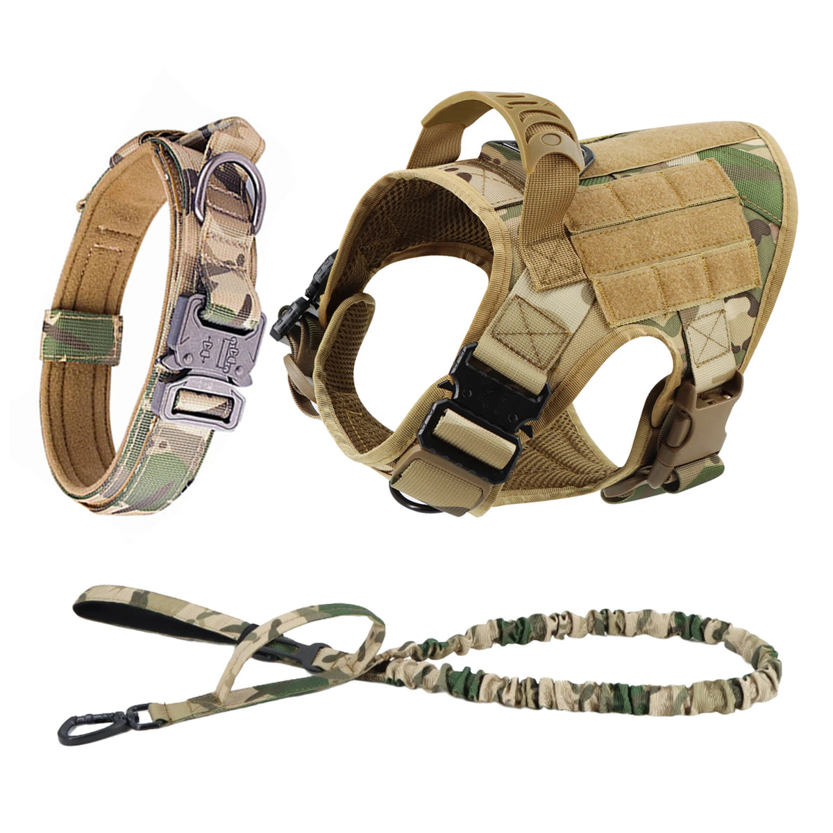 Padded Nylon Dog Harness And Leash Set With Quick Release Buckle For Training Walking Large Dogs