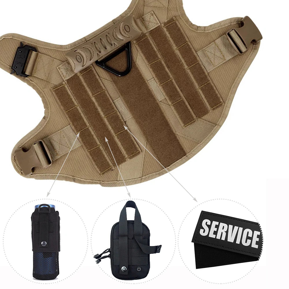 Padded Nylon Dog Harness And Leash Set With Quick Release Buckle For Training Walking Large Dogs
