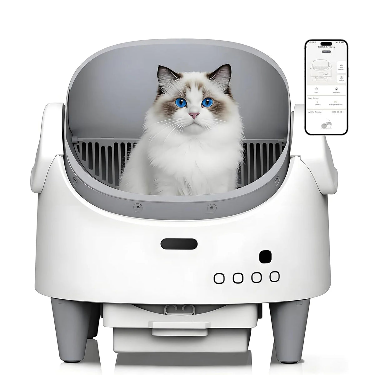 HiMiss Smart Open Automatic Self-Cleaning Cat Litter Box With WiFi Control
