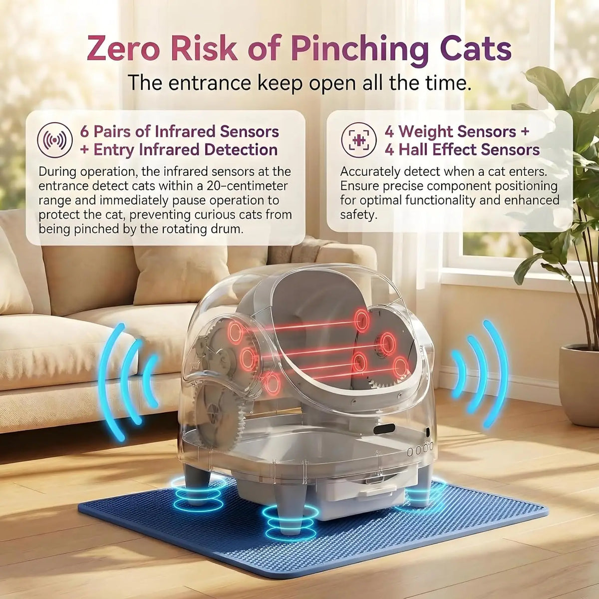 HiMiss Smart Open Automatic Self-Cleaning Cat Litter Box With WiFi Control