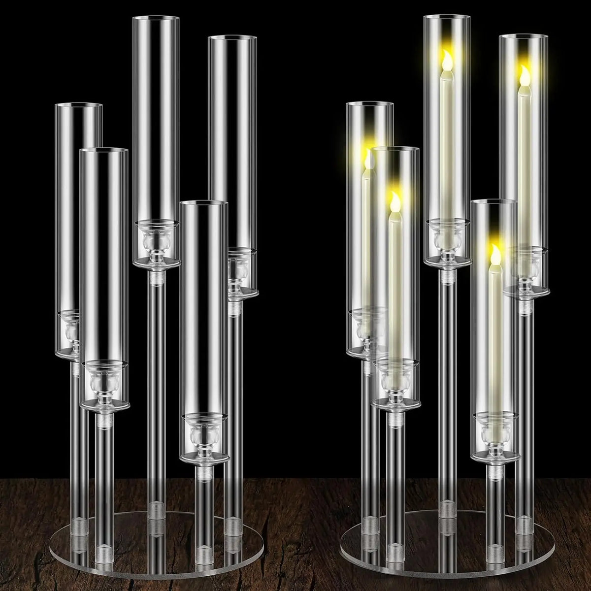 Vincigant Acrylic Candlestick Holder Wedding Table Decor Set