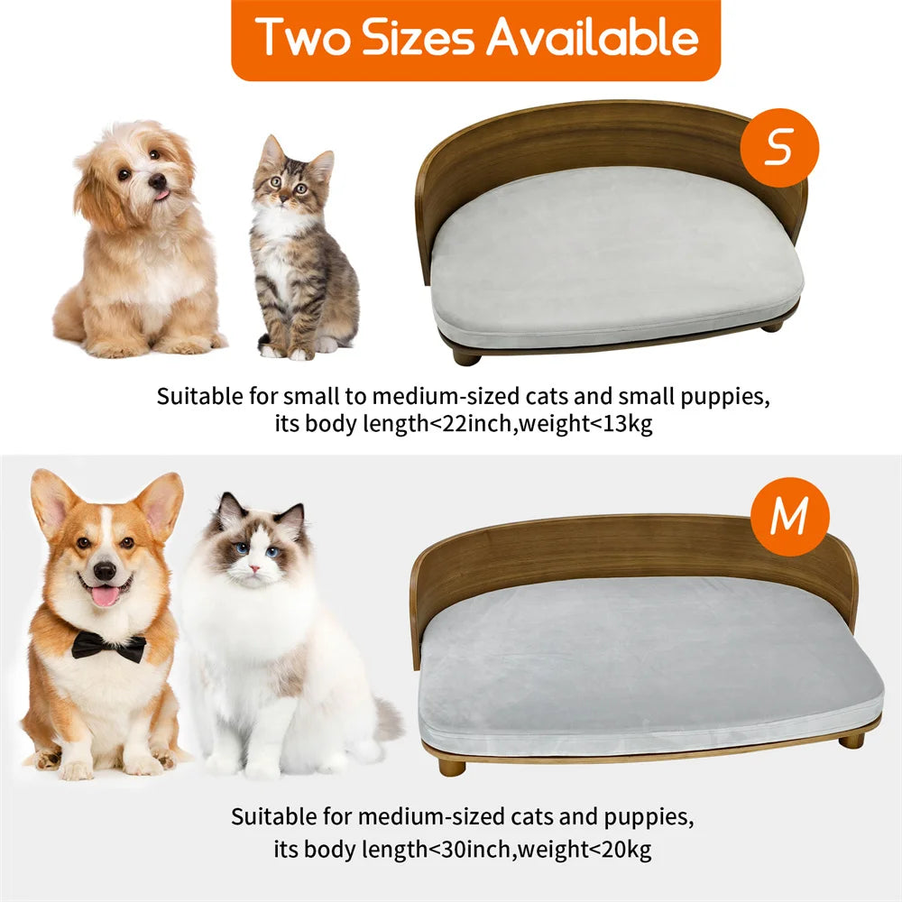 Borwart Premium Wooden Elevated Pet Sofa For Dogs And Cats