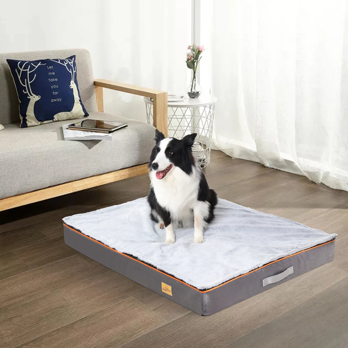 Bingopaw Large Padded Orthopedic Dog Bed With Washable Cover