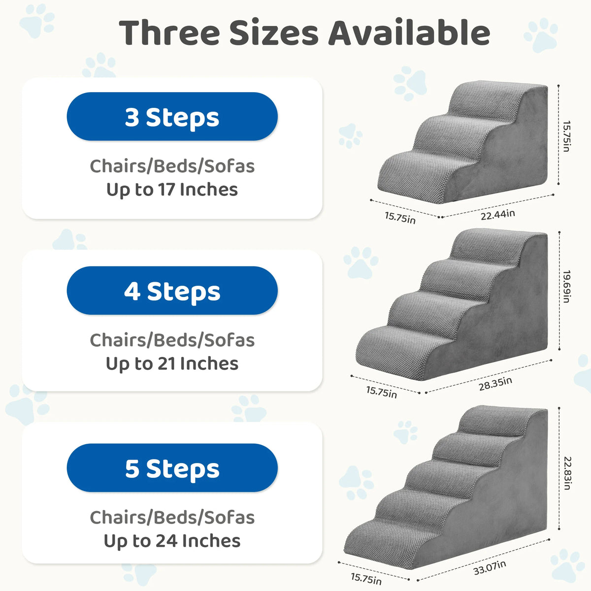 JHK High Density Foam Curved Dog Stairs Ramp For Small Dogs