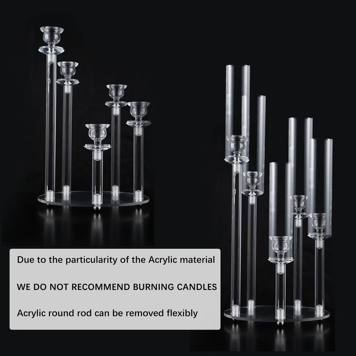 Vincigant Acrylic Candlestick Holder Wedding Table Decor Set