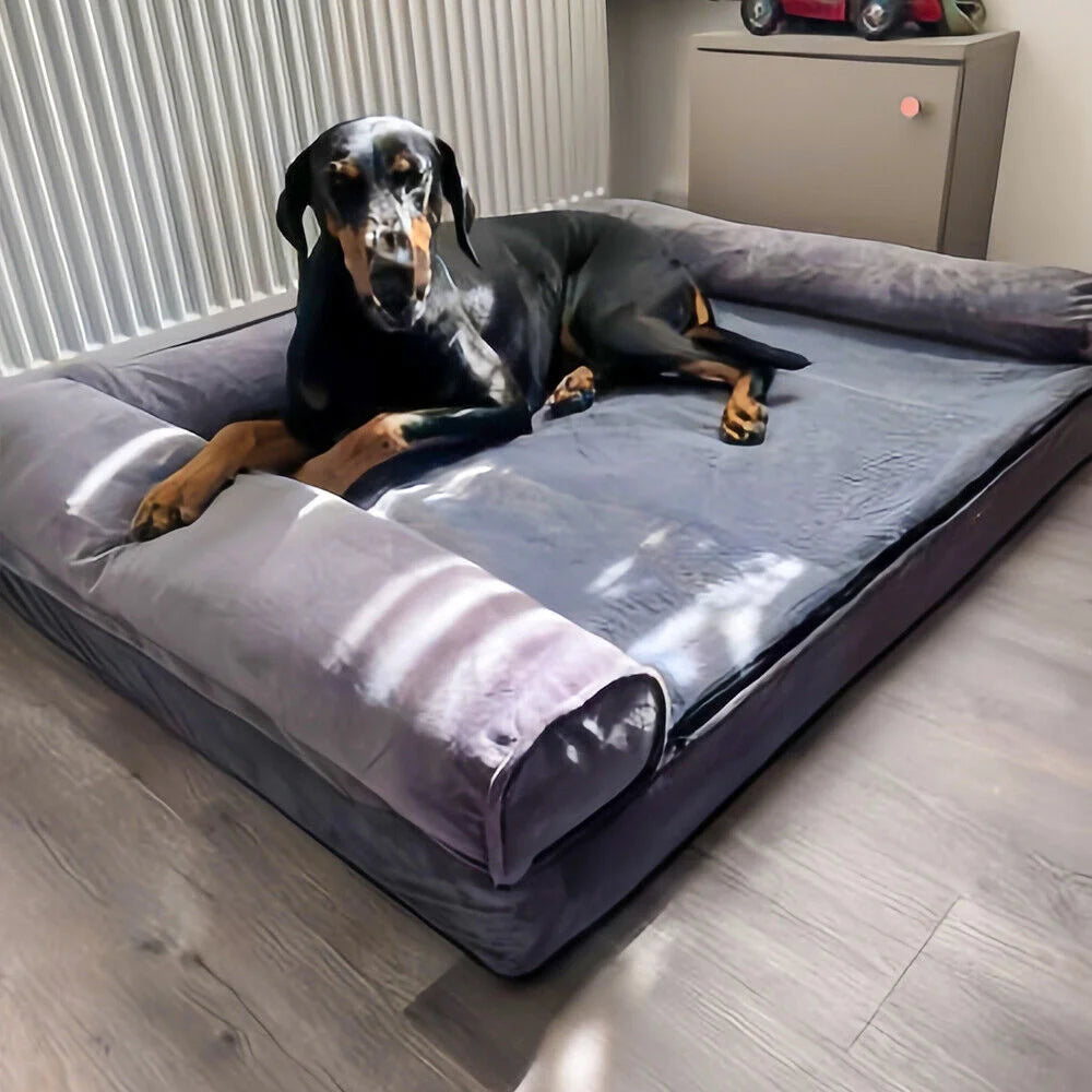 Borwart Orthopedic Memory Foam Calming Dog Bed With Removable Cover