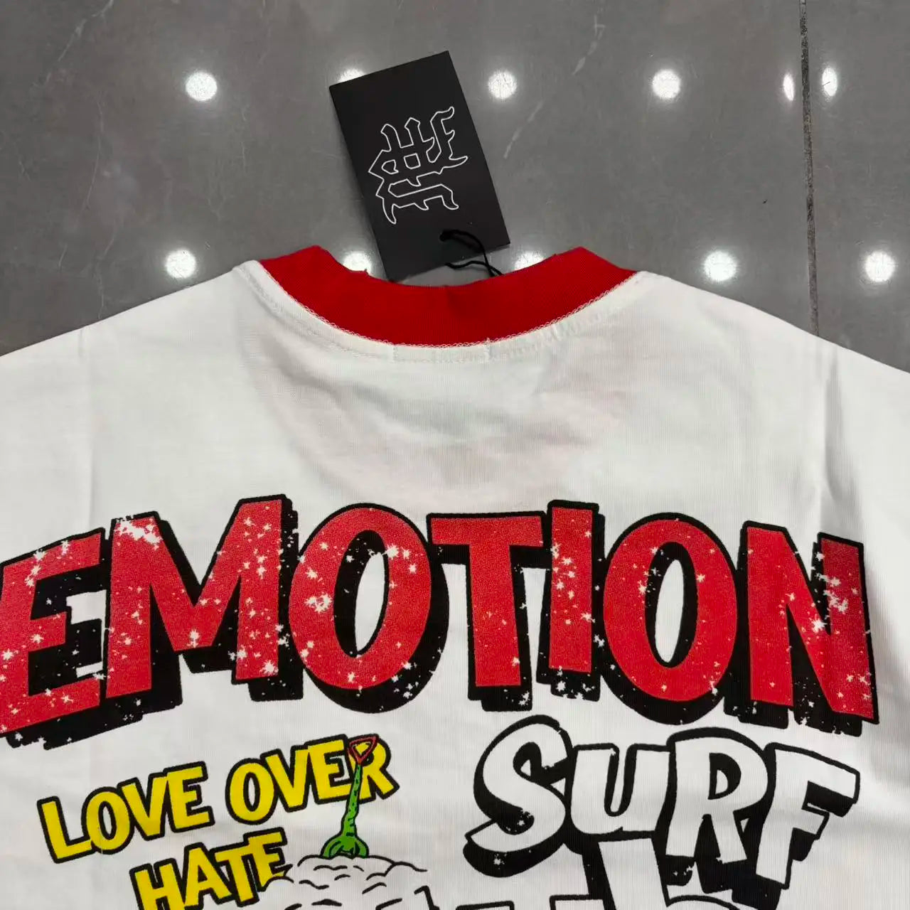 Mixed Emotion Rhinestone Cartoon Print Cotton T Shirt Men Women