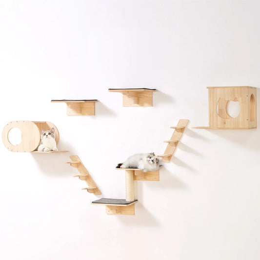 Succebuy Wall Mounted Cat Shelves Perches With Jumping Boards