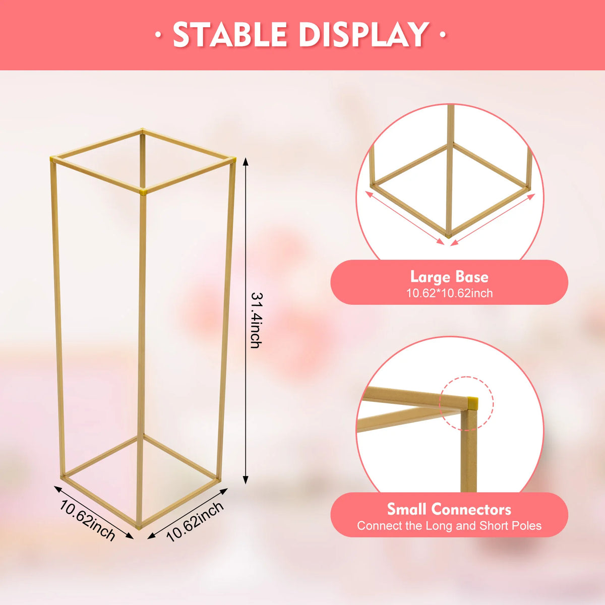 Metal Flower Stand Wedding Column Floor Decor Display Rack