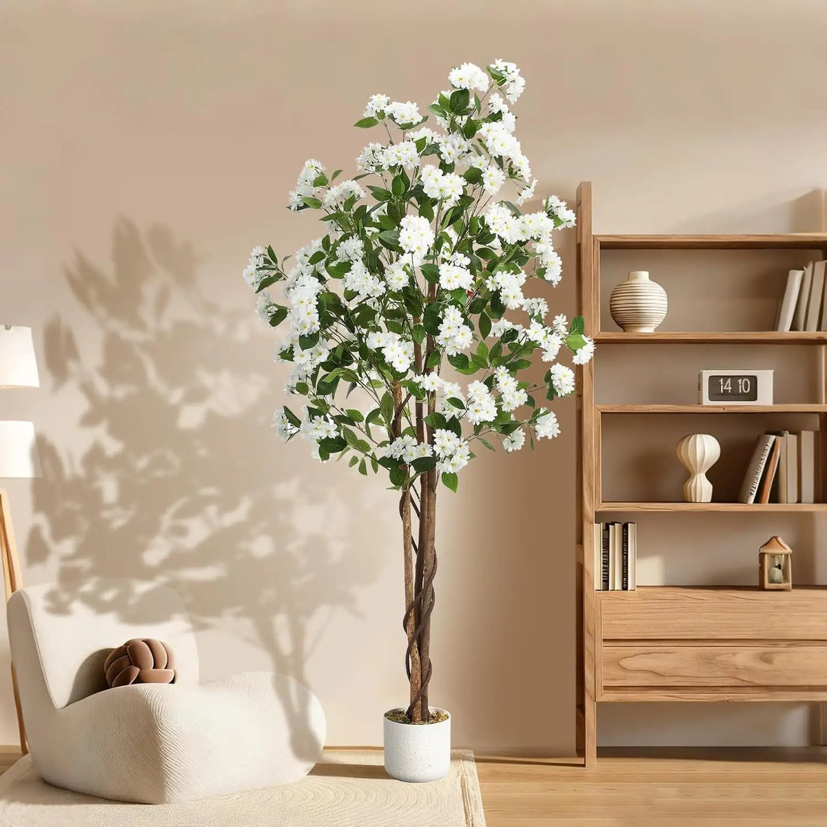 HiMiss Artificial Osmanthus Tree Potted Faux Plant Decor
