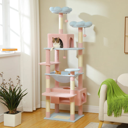 Petepala Cat Tree Tower With Sisal Scratching Posts And Hammock