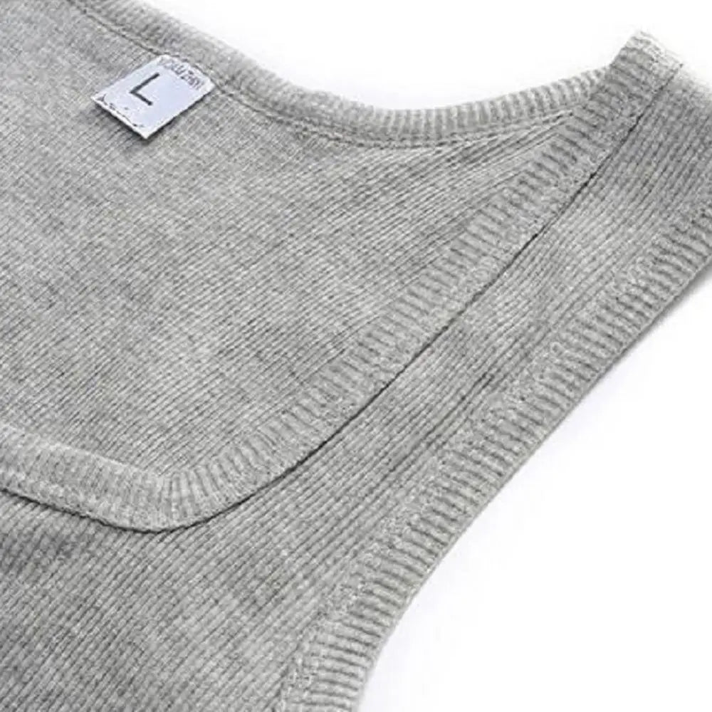 Pure Cotton Mens Elastic Tank Top for Summer Fitness Casual Wear