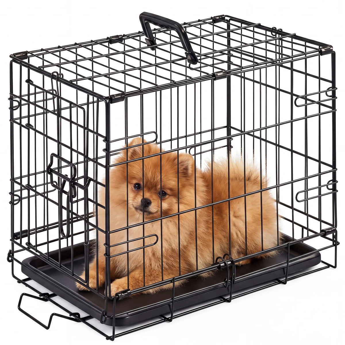 Jhk 18 Inch Single Door Metal Dog Crate With Tray