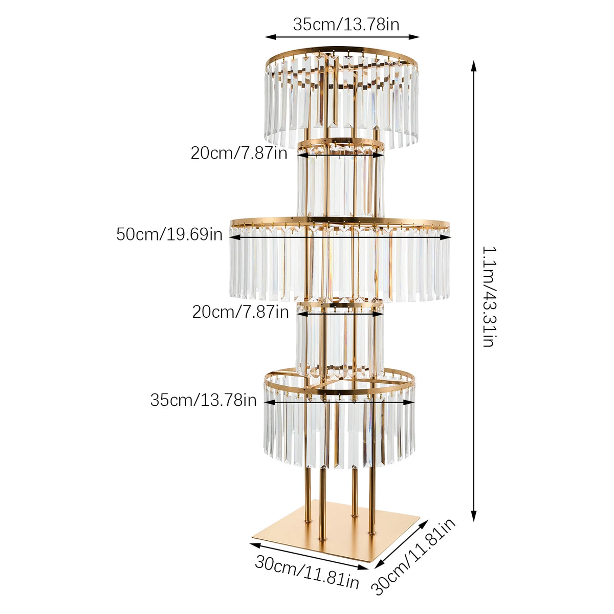 5 Tier Gold Acrylic Wedding Flower Stand Centerpiece
