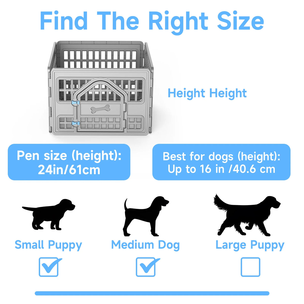 Foldable Plastic Pet Playpen For Indoor Or Outdoor Dog Exercise