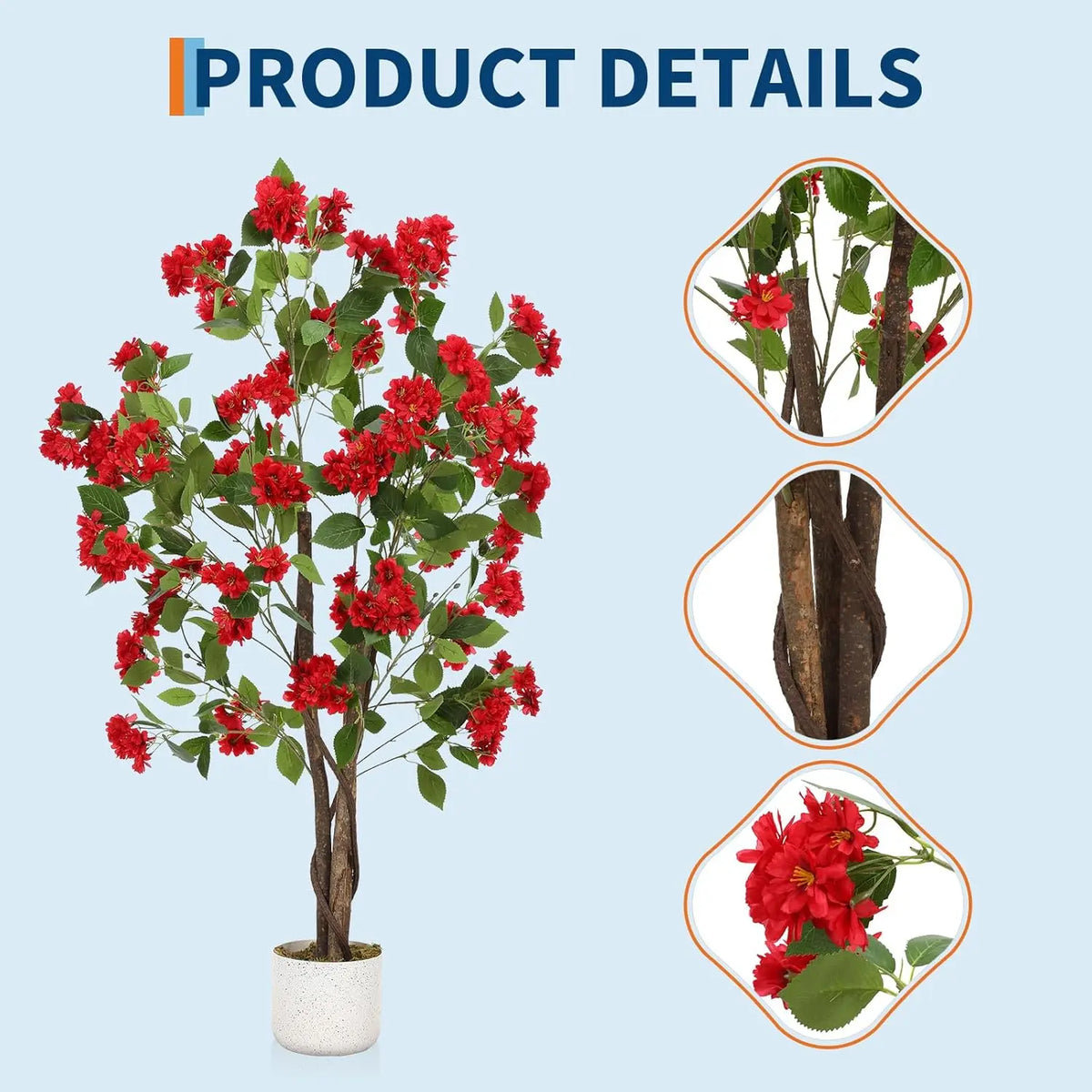 HiMiss Artificial Osmanthus Tree Potted Faux Plant Decor