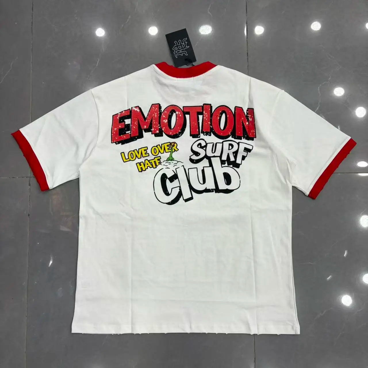 Mixed Emotion Rhinestone Cartoon Print Cotton T Shirt Men Women