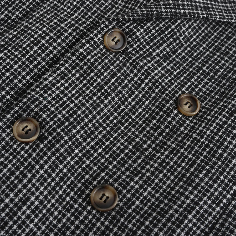 Men's Classic Plaid Blazer Jacket With Notched Lapel Two Button