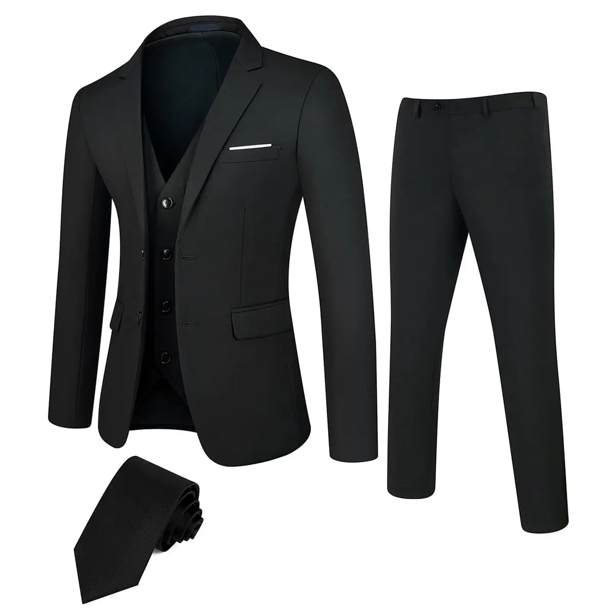 Men's Business Suit Set With Jacket And Trousers