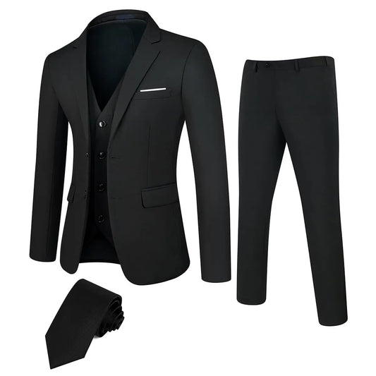 Men's Business Suit Set With Jacket And Trousers