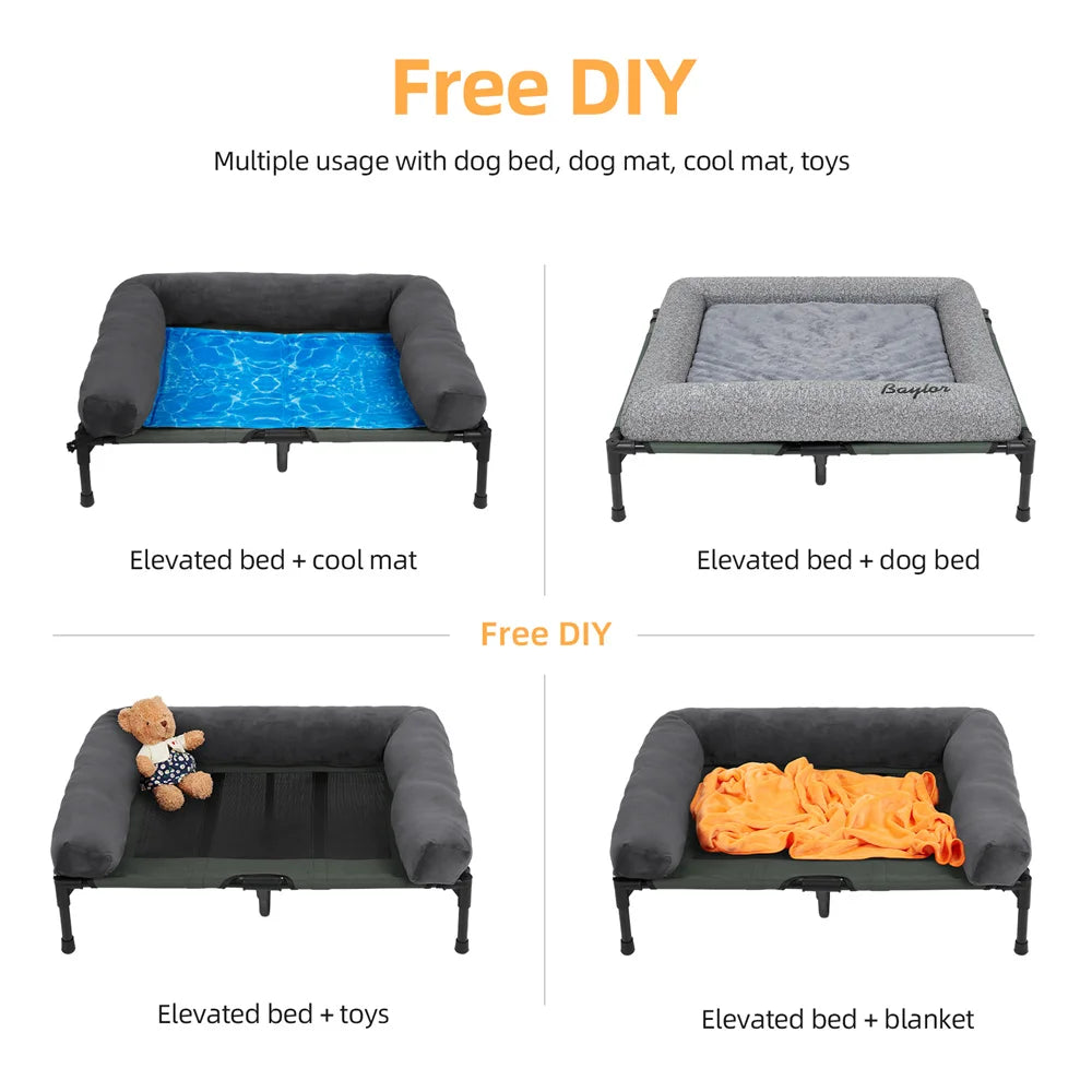 Borwart Raised Dog Bed With Cooling Breathable Mesh