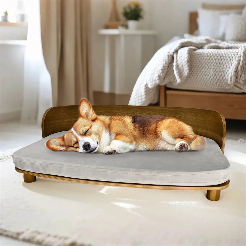 Borwart Premium Wooden Elevated Pet Sofa For Dogs And Cats