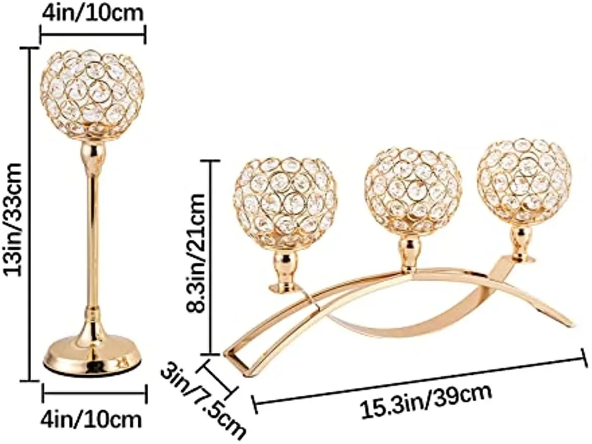Vincigant Three Arm Tealight Candle Holder Stand Centerpiece