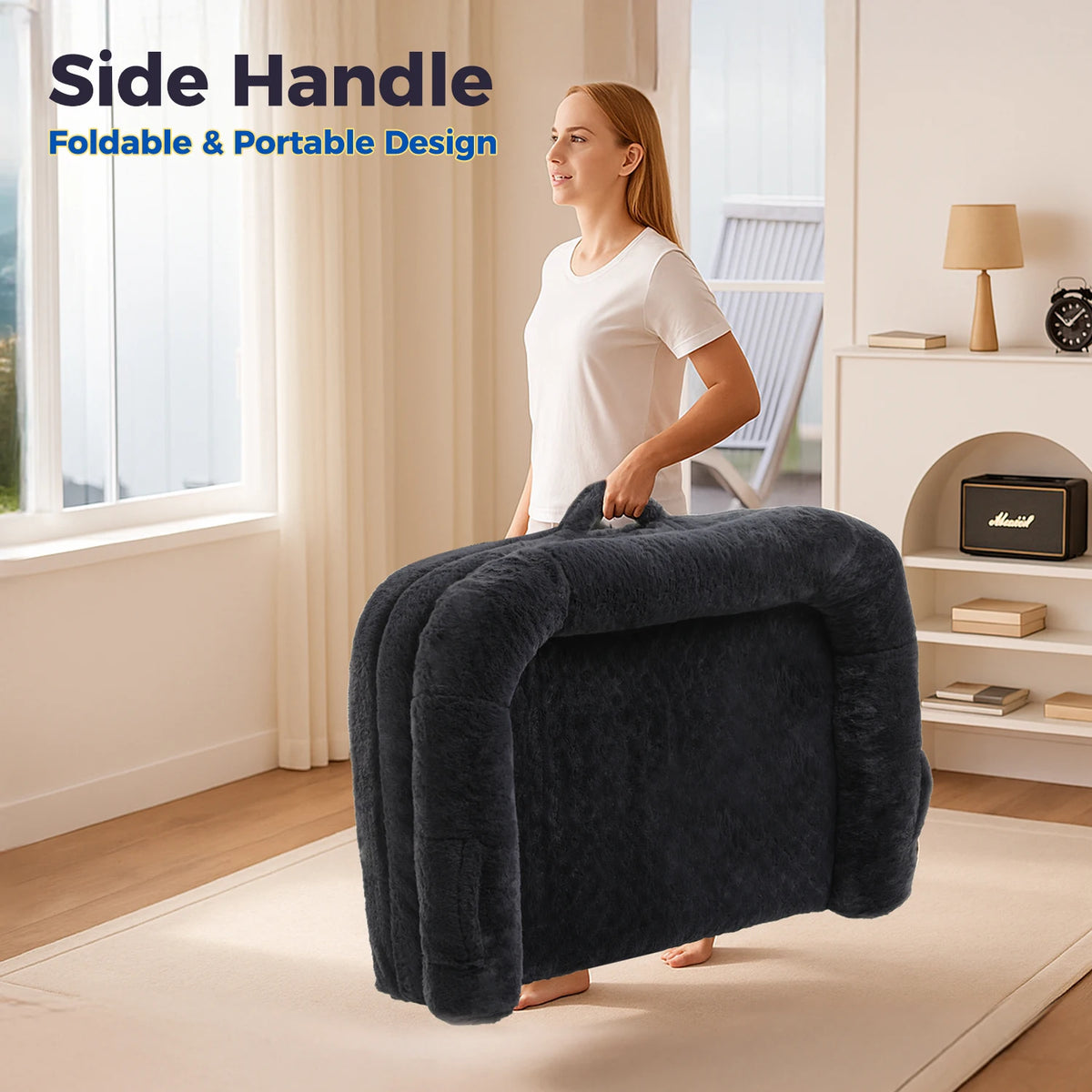 Foldable Plush Dog Bed Sofa With Non Slip Bottom By Pawz Road