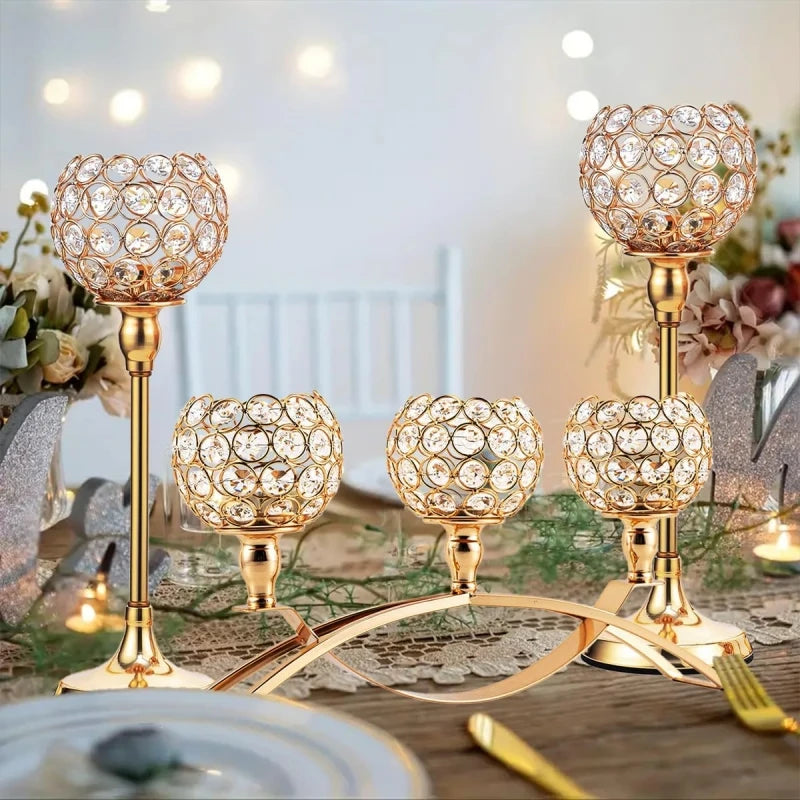 Vincigant Three Arm Tealight Candle Holder Stand Centerpiece