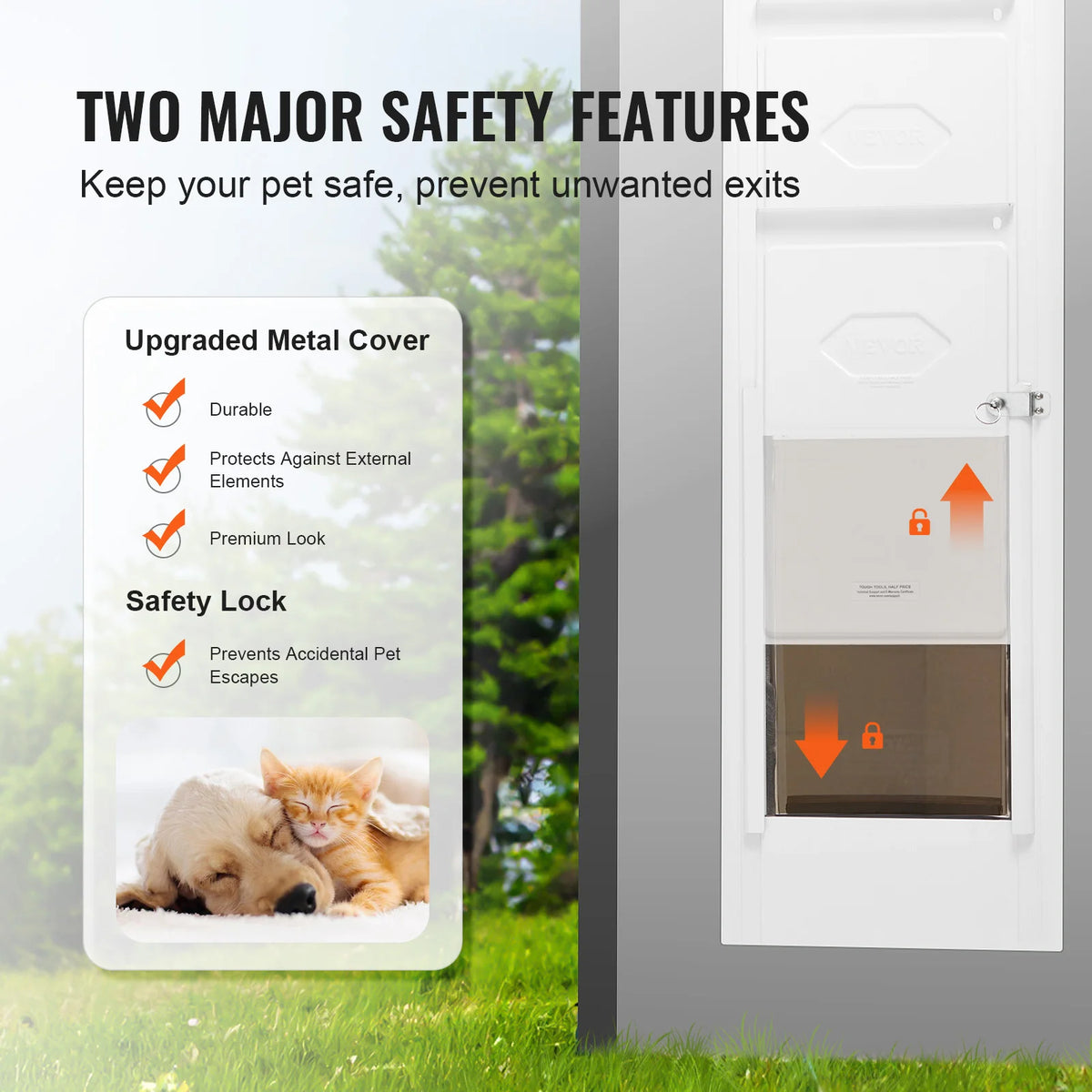 SucceBuy Adjustable Aluminum Sliding Glass Dog Door