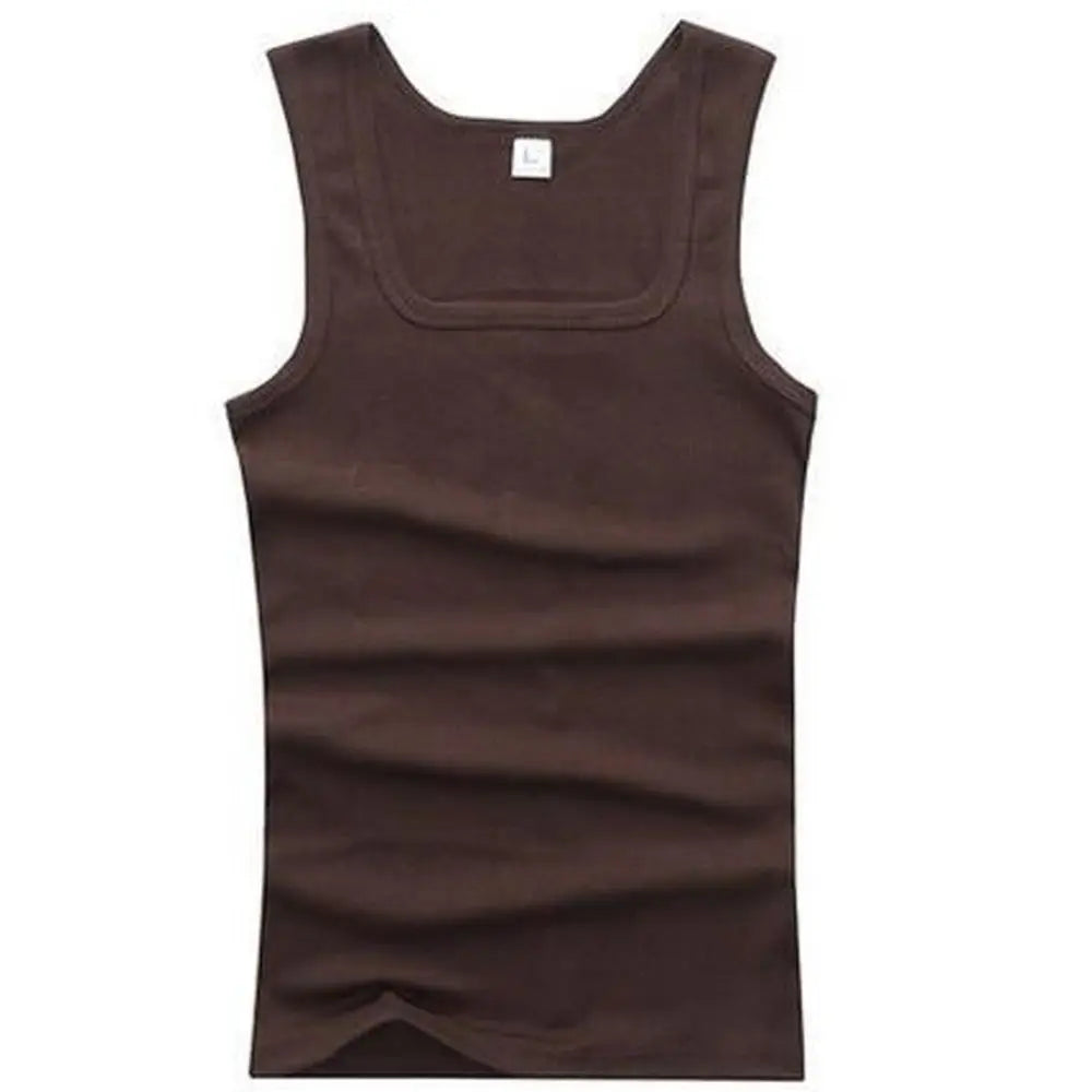 Pure Cotton Mens Elastic Tank Top for Summer Fitness Casual Wear
