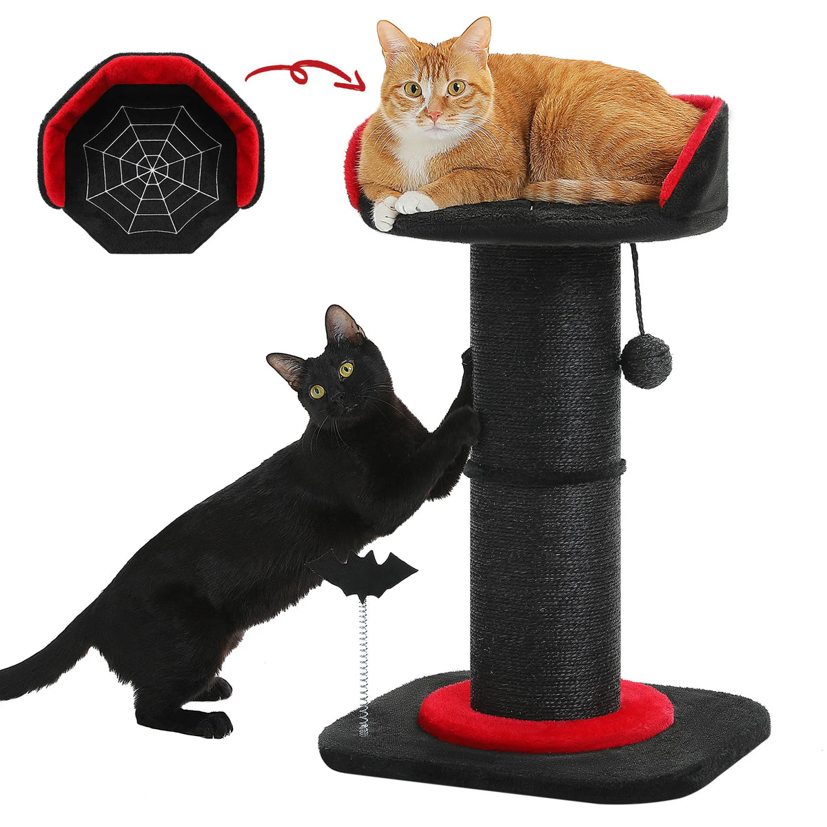 Pawz Road Large Indoor Cat Scratching Post With Removable Bed