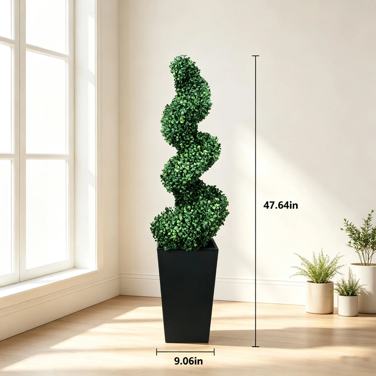 Olitree Artificial Boxwood Spiral Topiary Trees With Planter