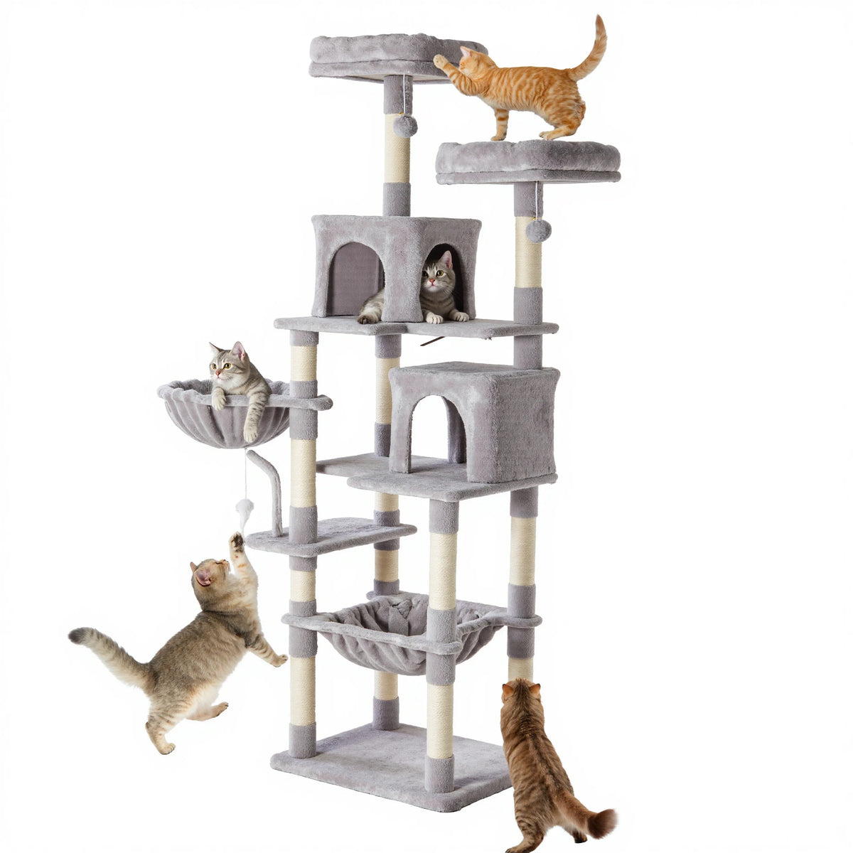JHK 71 Inch Tall Multi Tier Cat Tree Climbing Tower