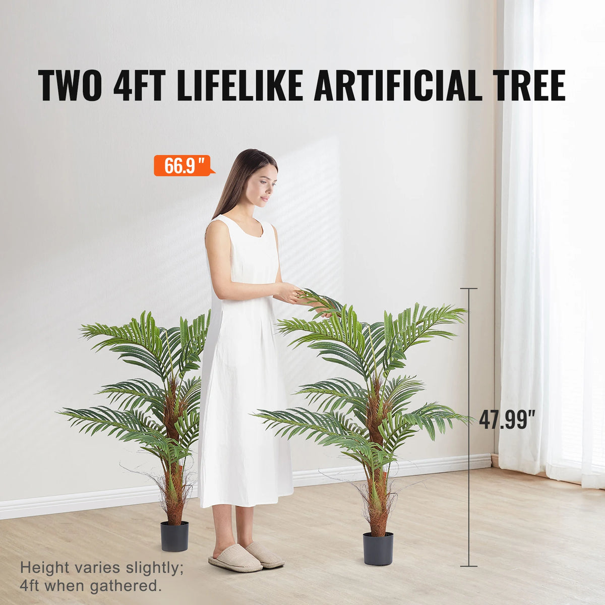 Succebuy Faux Palm Tree Secure Pe Material Anti-Tip Tilt Protection
