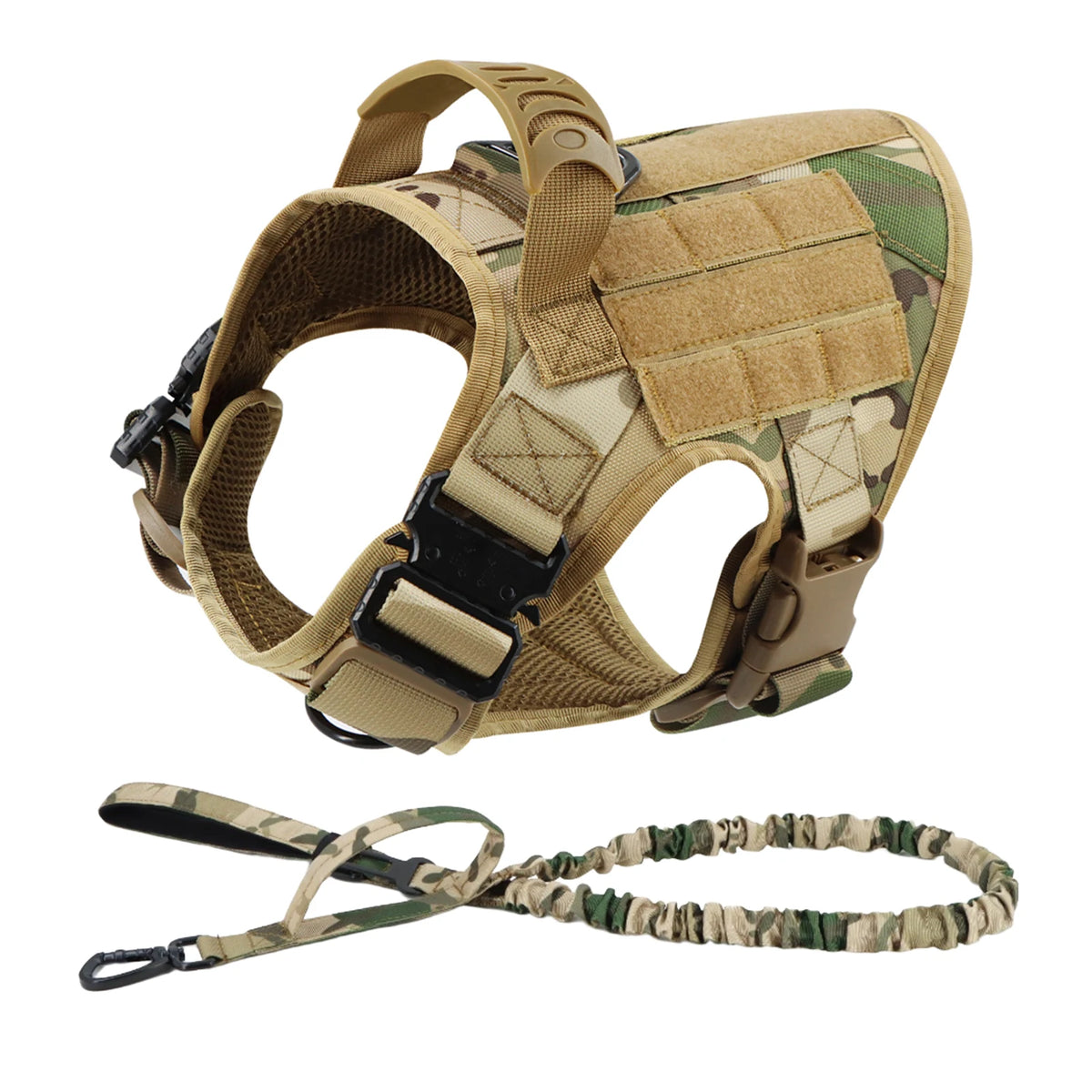 Padded Nylon Dog Harness And Leash Set With Quick Release Buckle For Training Walking Large Dogs