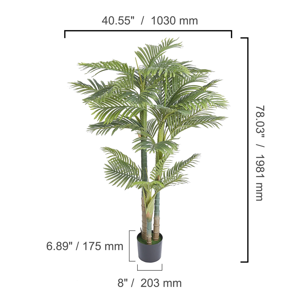 Succebuy Faux Palm Tree Secure Pe Material Anti-Tip Tilt Protection