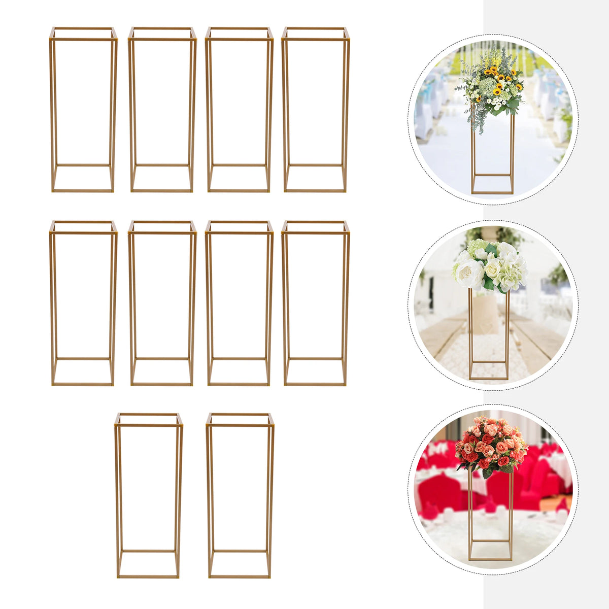 Metal Flower Stand Wedding Column Floor Decor Display Rack