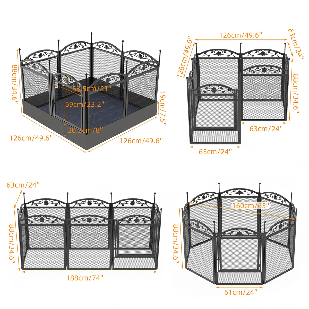 Bingopaw 8 Panel DIY Heavy Duty Metal Dog Playpen