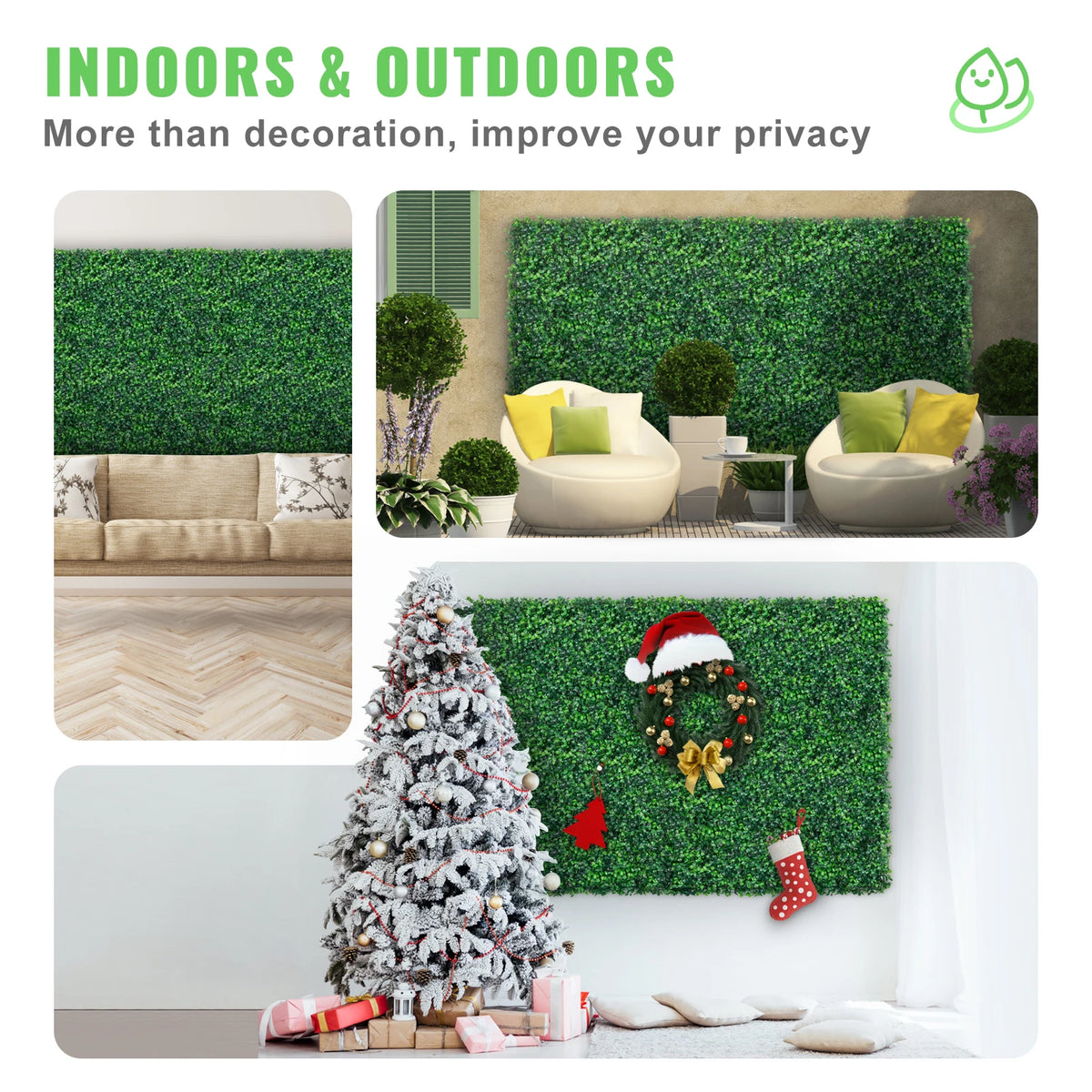 SucceBuy Artificial Boxwood Wall Panels