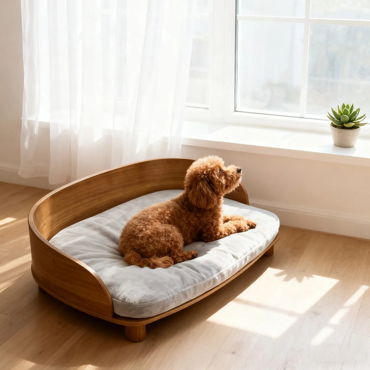 Borwart Premium Wooden Elevated Pet Sofa For Dogs And Cats