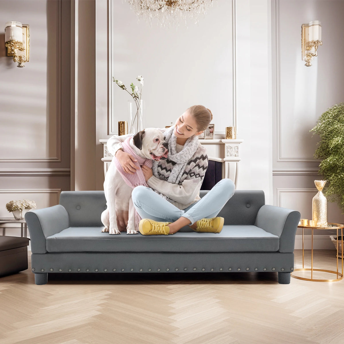 Borwart Heavy Duty Raised Pet Sofa Bed With Removable Cover