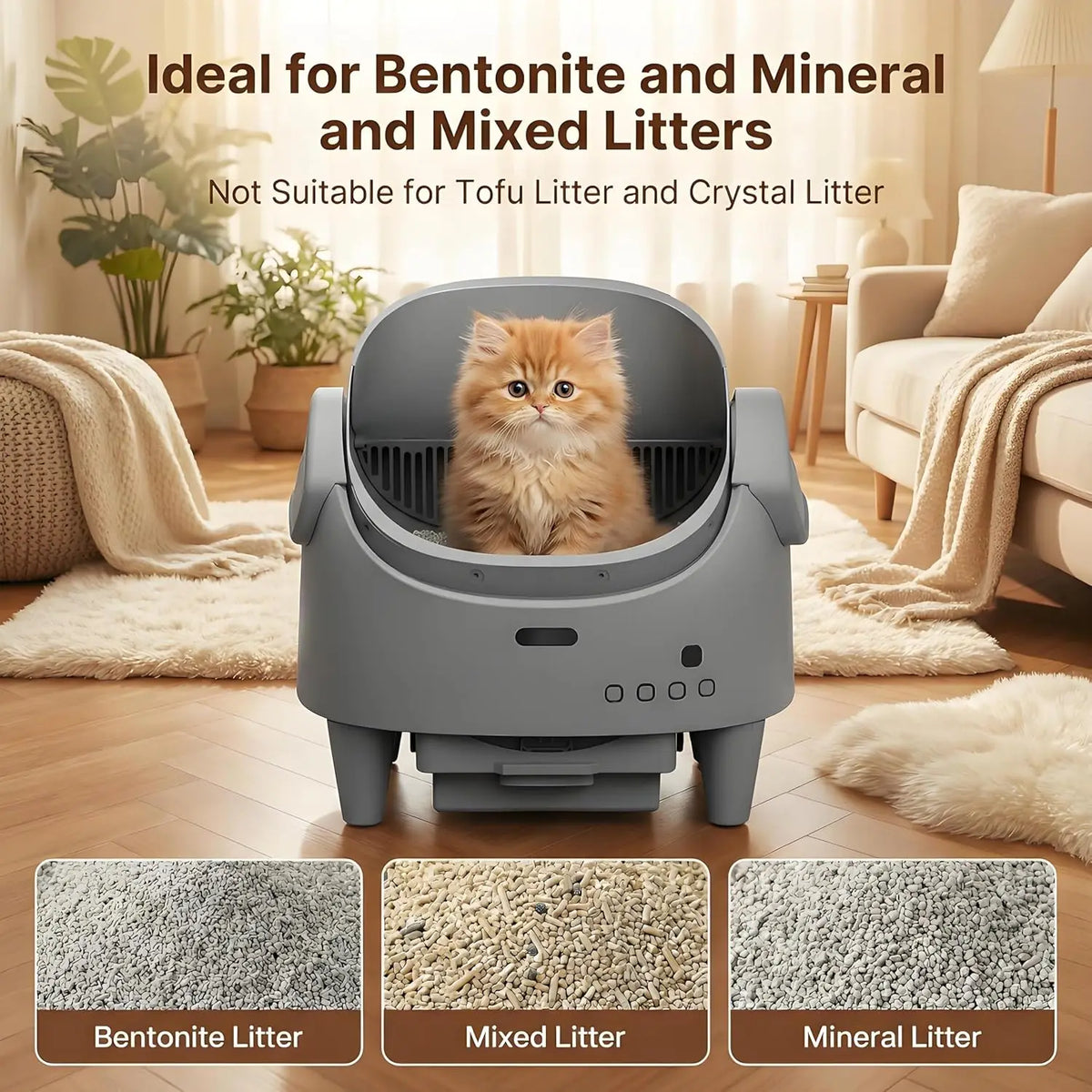 HiMiss Smart Open Automatic Self-Cleaning Cat Litter Box With WiFi Control